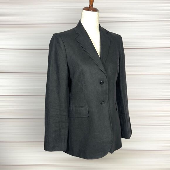Brooks Brothers Women’s Irish Linen Black Charcoal Oversized Blazer  US 2-4 - Picture 1 of 15